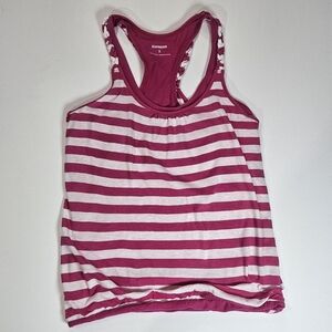 Express Tank Top Womens XS Pink White Stripe Braided Racerback Preppy Summer Y2K